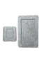 Mijölnir Juego de alfombrillas de baño de algodón Gris (2 piezas)